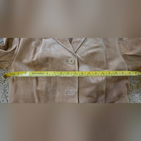 NWT Halston Studio Suede Leather Long Jacket Size S Color Caramel - Picture 12 of 12